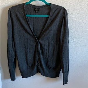 Gray v neck cardigan